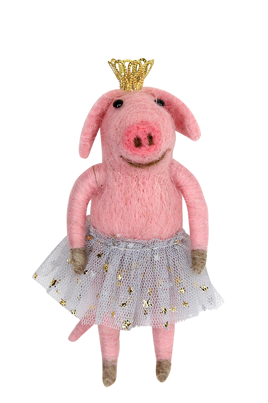 Wool Mix Pink Ballerina Pig - The Chelsea Gardener